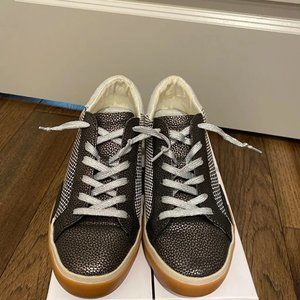Dolce Vita- Zina Fashion Sneakers, 8.5, Metallic Leather/ Black